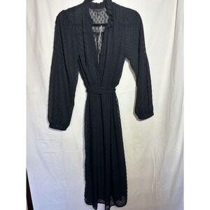 Banana Republic‎ Long Sleeve Clipdot Shirt Dress Black NWT Size 6 P4